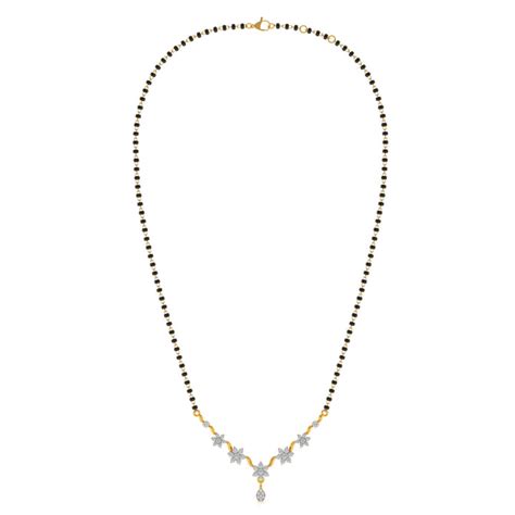 Timeless Petal Glow 9KT Gold Lab Grown Diamond Mangalsutra – PALMONAS
