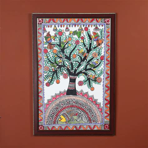 Colourful Tree Of Life With Beautiful Patterns – Ethnic India Handicrafts