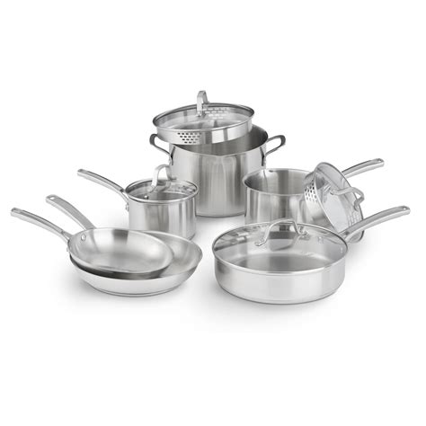 Calphalon Classic Stainless Steel 10 Piece Cookware Set - Walmart.com ...