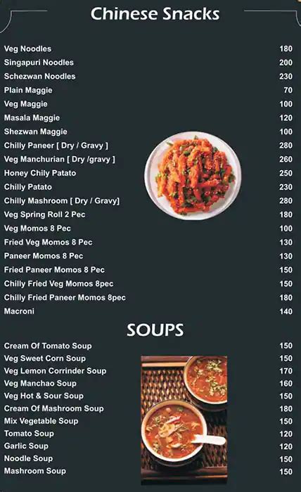 Menu at The Terrace, Rishikesh