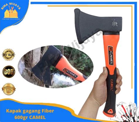 Jual Kapak Gagang Fiber CAMEL Kampak Gagang Karet Alat Pembelah Kayu ...
