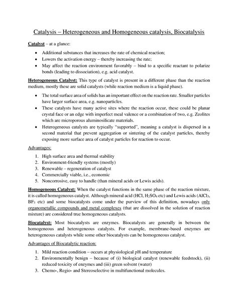 Catalysis - acid catalyst. Heterogeneous Catalyst: This type of ...