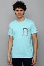 Buy Men Blue Graphic Print Crew Neck T-shirt Online - 737606 | Allen Solly