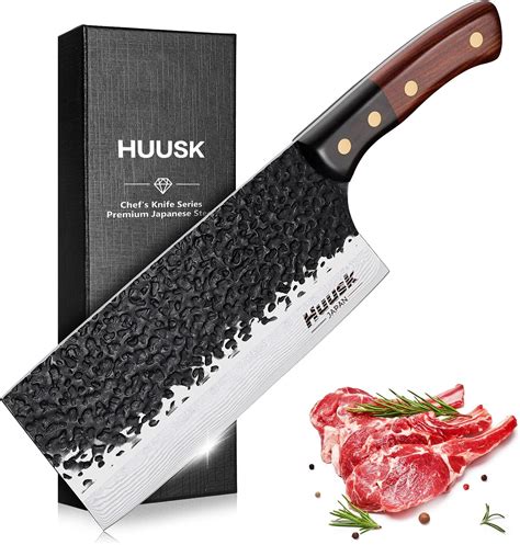 Amazon.com: Huusk 7.5" Meat Cleaver Knife - Hand-forged Butcher Knife High Carbon Steel Kitchen ...