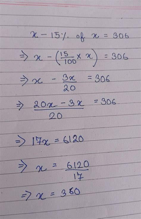 11. The price of a garment has been reduced by 15% in a sale to 306 ...