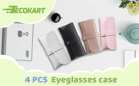TecoKart® 4 Pcs Sunglasses Case For Women, PVC Leather Soft Unisex ...