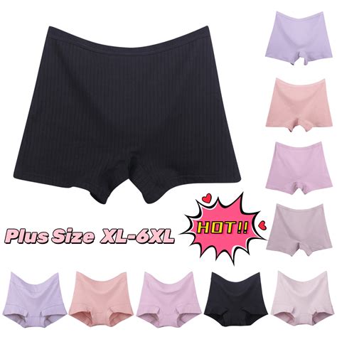 Odbmxy Boxers Panties for Women Plus Size Cotton Women's Plus Underwear ...