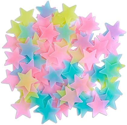 Amaonm® 100 Pcs Colorful Glow in the Dark Luminous Stars Fluorescent ...