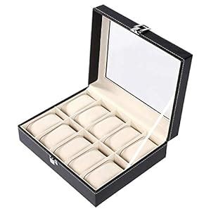 House of Quirk Watch Box 10 Slot for Pu Leather Design Display Case ...