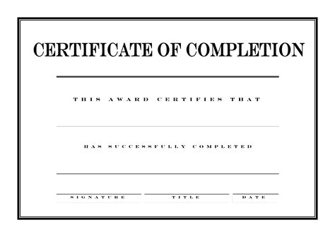 Certificate Of Completion | Templates at allbusinesstemplates.com