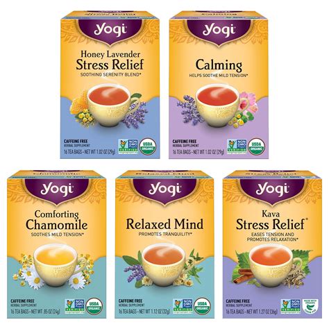 Yogi Tea Stress Relief & Relaxation Tea Variety Pack Sampler - 16 Tea ...