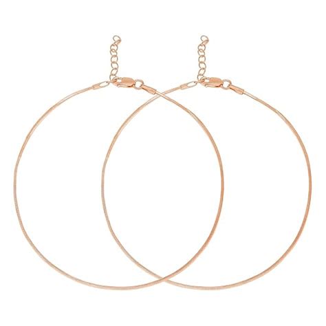 ZAVYA 925 Sterling Silver Rose Gold Plated Minimal Anklet (Pair)| Gift ...