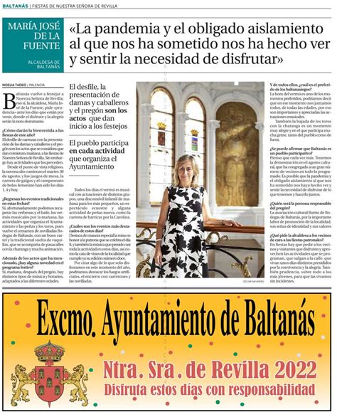 Entrevista a la Alcaldesa de Baltanás en el Diario Palentino sobre las ...