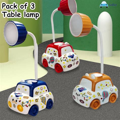 LED Table Lamp – Car Shaped LED Rechargeable Desk Lamp with Pen Holder ...