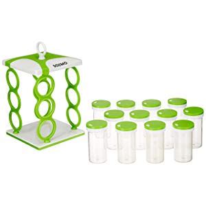 Buy Amazon Brand - Solimo Revolving Plastic Spice Rack | Set of 12 Pcs ...