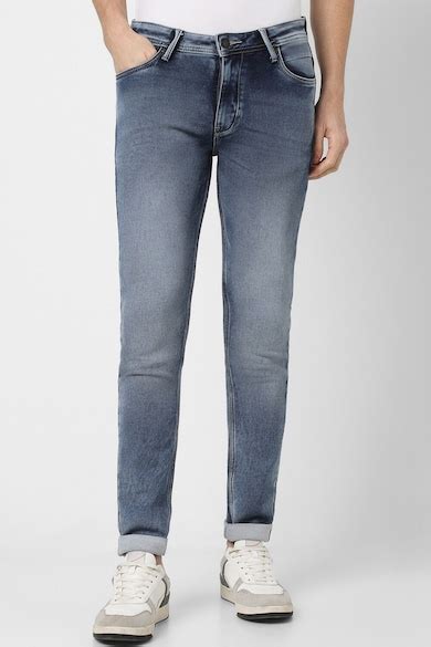 Buy Men Blue Mid Wash Slim Fit Jeans Online - 905932 | Peter England