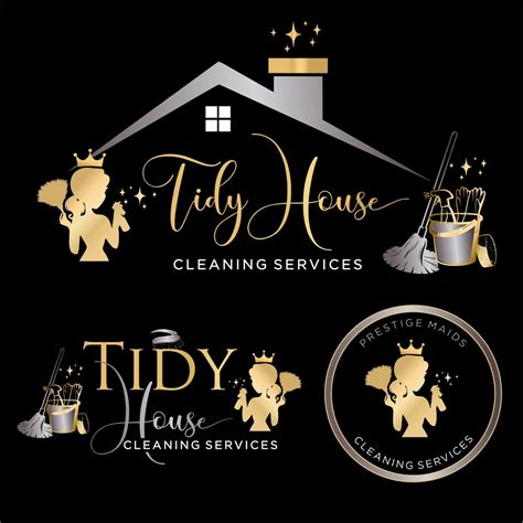 Buy Cleaning Service Logo Design, Broom Logo, Housekeeper Logo, Premade ...