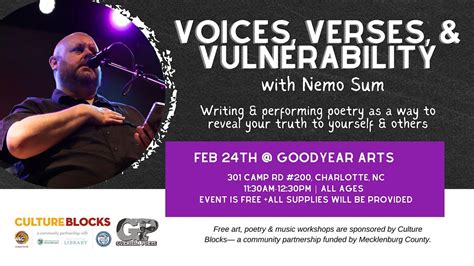 Voices, Verses & Vulnerability , Goodyear arts, Goodyear Arts ...