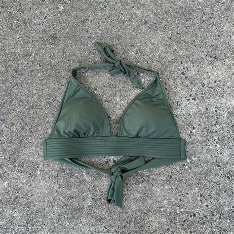 BOHO women's size small Kona Sol olive green bikini... - Depop
