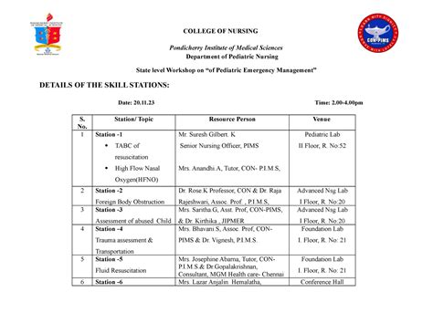 OSCE circuit - OSCE - COLLEGE OF NURSING Pondicherry Institute of ...