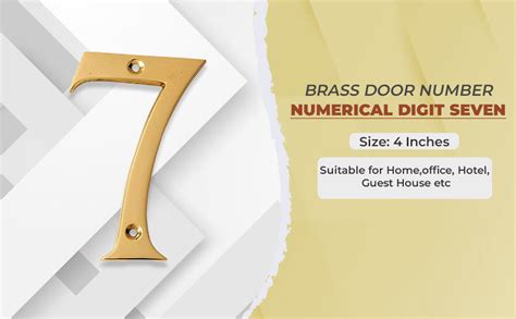 eSplanade 4" Brass House Hotel Door Number Plaque Sticky Numeric ...