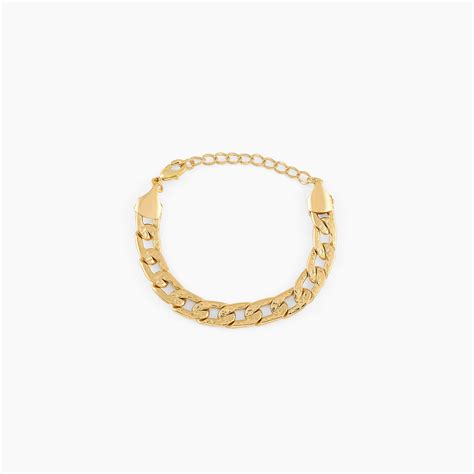 Men's Hammered Link Bracelet | Textured Gold Men's Bracelet | Black ...