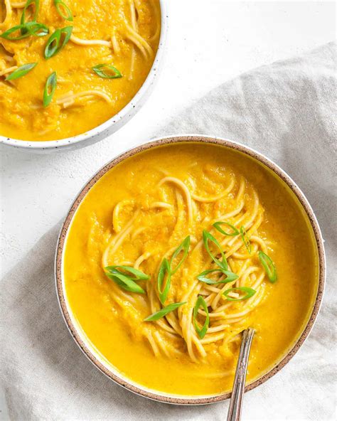 Curried Carrot Soup with Noodles - Plant-Based on a Budget