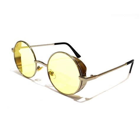 Buy Silver Round Sunglasses Yellow Lens Online In India – Glasses India ...
