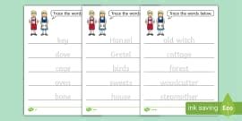 Hansel and Gretel Words Colouring Sheet (teacher made)