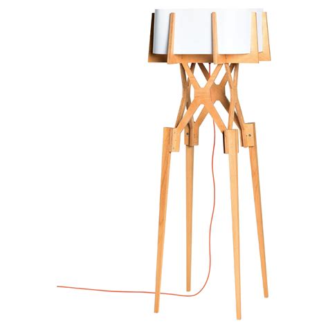 Awesome wood legged 'Lese' floor lamp For Sale at 1stDibs