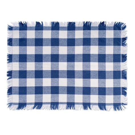 DII 6-Pack Checkered Navy Wicker Rectangle Placemats at Lowes.com