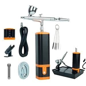 Monordeng Airbrush Kit with Compressor Rechargeable handhold portable ...