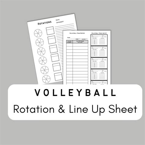 Volleyball Line up Sheet, Volleyball Rotation Sheet, Volleyball Game Day, Volleyball Line Up - Etsy