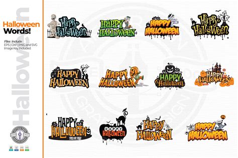 Happy Halloween Words Graphic by AfterTen · Creative Fabrica