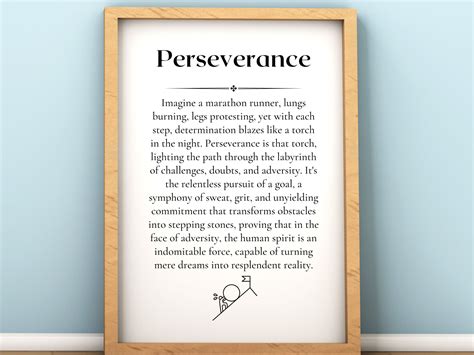 Perseverance Definition Printable - Inspirational Gift for Resilience ...