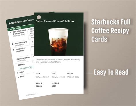 Starbucks Authentic Recipe Cards | Digital PDF | Home Barista Guide ...