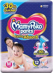 MamyPoko Pants Extra Absorb Medium SIze M - 6 Diaper Pants - M - Buy 6 ...