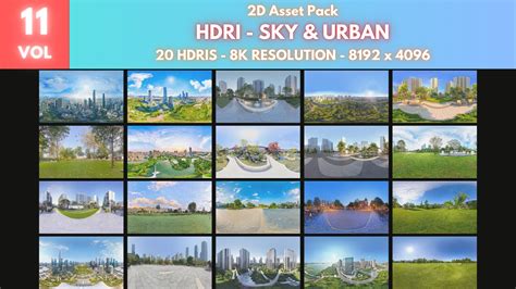 HDRI Pack 11 - 20 HDRIs - Sky & Urban | Fab
