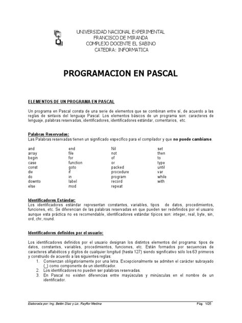 Inicios Programacion Pascal 的图像结果