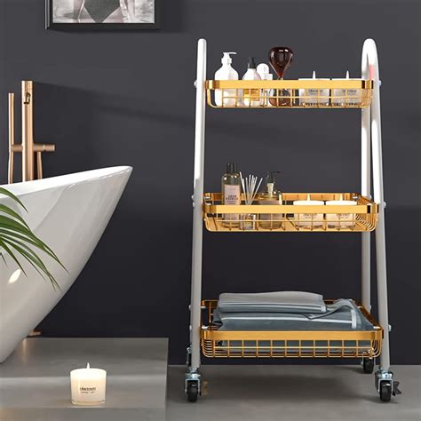 CVDMODD 3 Tier Utility Rolling Cart, Storage Cart India | Ubuy