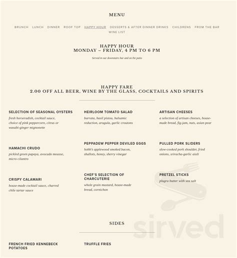 British Bankers Club menu in Menlo Park, California, USA