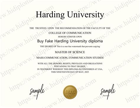 Buy Fake Harding University diploma - diploma props