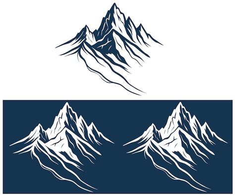 Stylized mountain range line art | Premium Photo