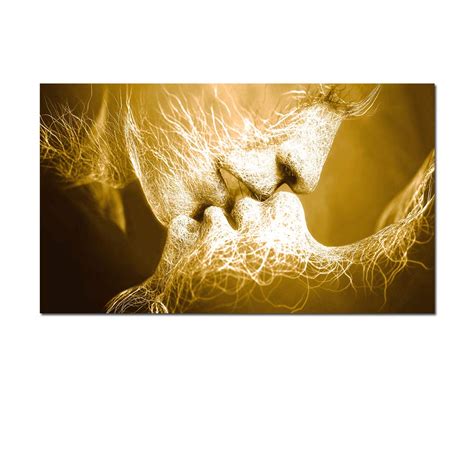 Buy Love Kiss Abstract Black and White Art on Canvas Painting Wall Art ...