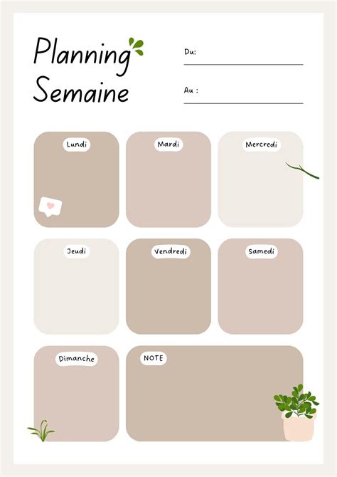 Cute Weekly Planning in French - Days of the Week - Aesthetic Printable ...