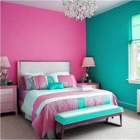 Matching Pink Two Colour Combination For Bedroom Walls