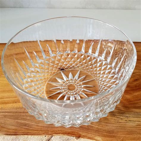 Arcoroc Glass Bowl, French Glass Serving Bowl with Starburst Pattern ...