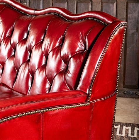 Oslo Red Leather Sofa – Homes of Rajasthan