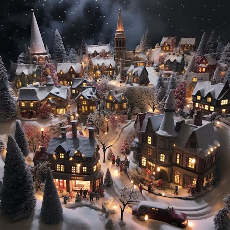 Miniature Christmas Village - 4 Digital Images - Etsy