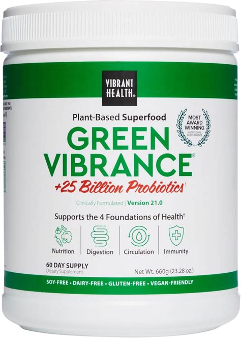 Amazon.com: Vibrant Health, Green Vibrance, Vegan Superfood Powder ...